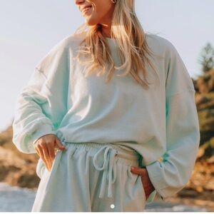 Daily Drills Terry Oversized Crew - Light Blue